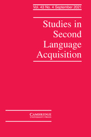 Studies in Second Language Acquisition Volume 43 - Issue 4 -