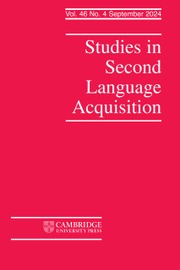 Studies in Second Language Acquisition Volume 46 - Issue 4 -