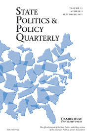 State Politics & Policy Quarterly Volume 21 - Issue 3 -