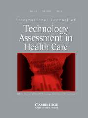 International Journal of Technology Assessment in Health Care Volume 23 - Issue 4 -