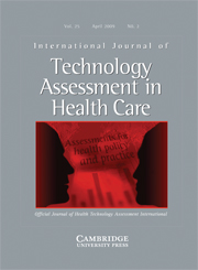 International Journal of Technology Assessment in Health Care Volume 25 - Issue 2 -