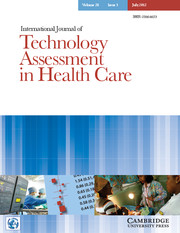 International Journal of Technology Assessment in Health Care Volume 28 - Issue 3 -