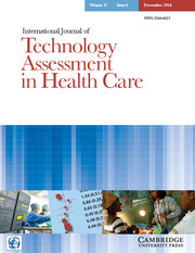 International Journal of Technology Assessment in Health Care Volume 32 - Issue 6 -