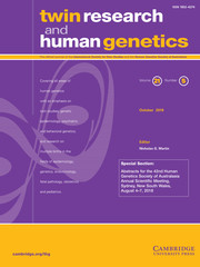 Twin Research and Human Genetics Volume 21 - Issue 5 -  Special Section: Abstracts for the 42nd Human Genetics Society of Australasia Annual Scientific Meeting, Sydney, New South Wales, August 4–7, 2018