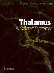 Thalamus & Related Systems Volume 3 - Issue 4 -