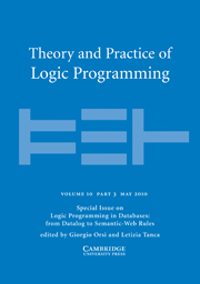 Theory and Practice of Logic Programming Volume 10 - Issue 3 -  Logic Programming in Databases: from Datalog to Semantic-Web Rules