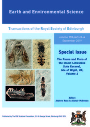 Earth and Environmental Science Transactions of The Royal Society of Edinburgh Volume 110 - Issue 3-4 -  The Fauna and Flora of the Insect Limestone (late Eocene), Isle of Wight, UK, Volume 2