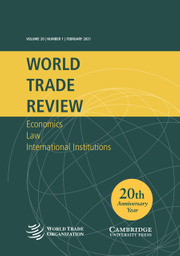 World Trade Review Volume 20 - Issue 1 -