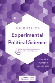 Journal of Experimental Political Science Volume 2 - Issue 1 -