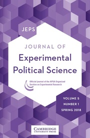 Journal of Experimental Political Science Volume 5 - Issue 1 -