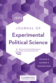 Journal of Experimental Political Science Volume 5 - Issue 2 -