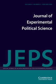 Journal of Experimental Political Science Volume 6 - Issue 2 -