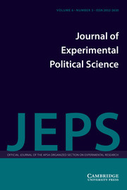 Journal of Experimental Political Science Volume 6 - Issue 3 -